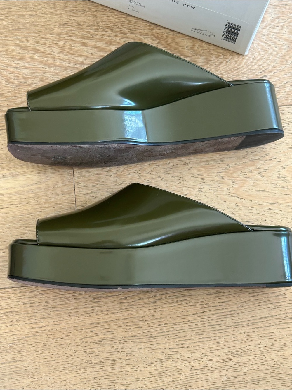 The Row Emi Platform Sandal in Khaki, Size 7.5 - Picture 4 of 8